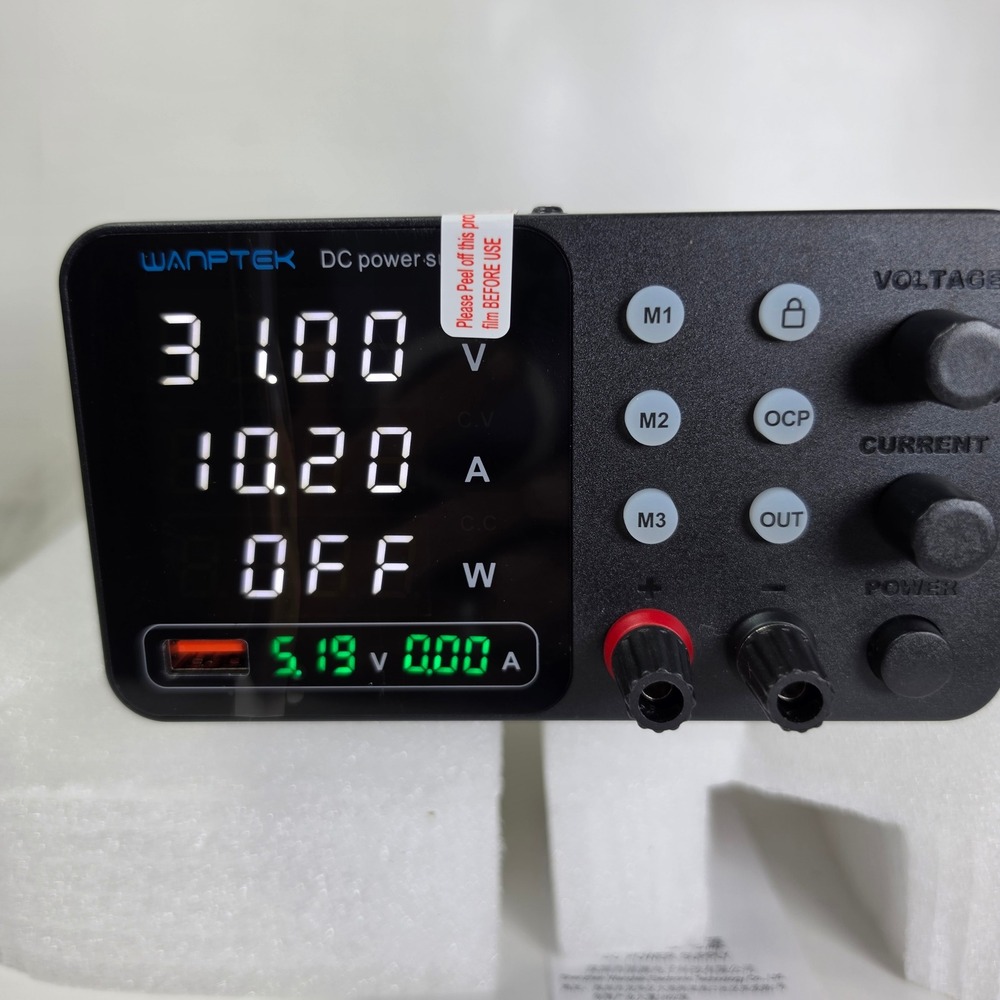 Wanptek TPS-C3010 Programmable DC Power Supply 30V 10A 4-Digit LED USB Lab Black